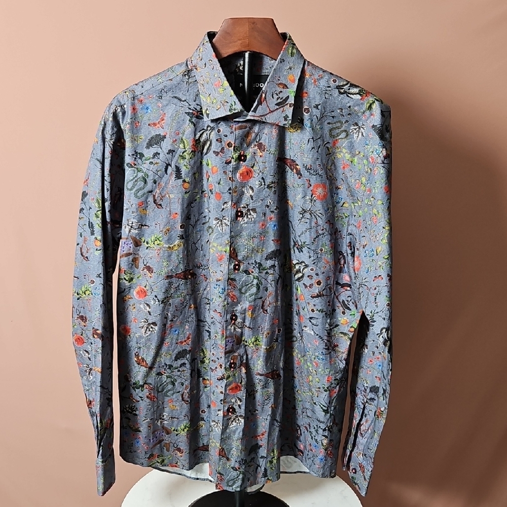 Men's Multicolor MACEOO Floral Button Down Shirt